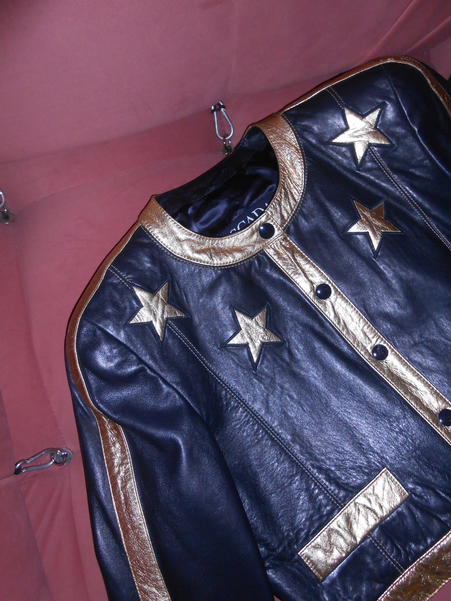 ESCADA	1980S LEATHER JACKET WITH STARS
