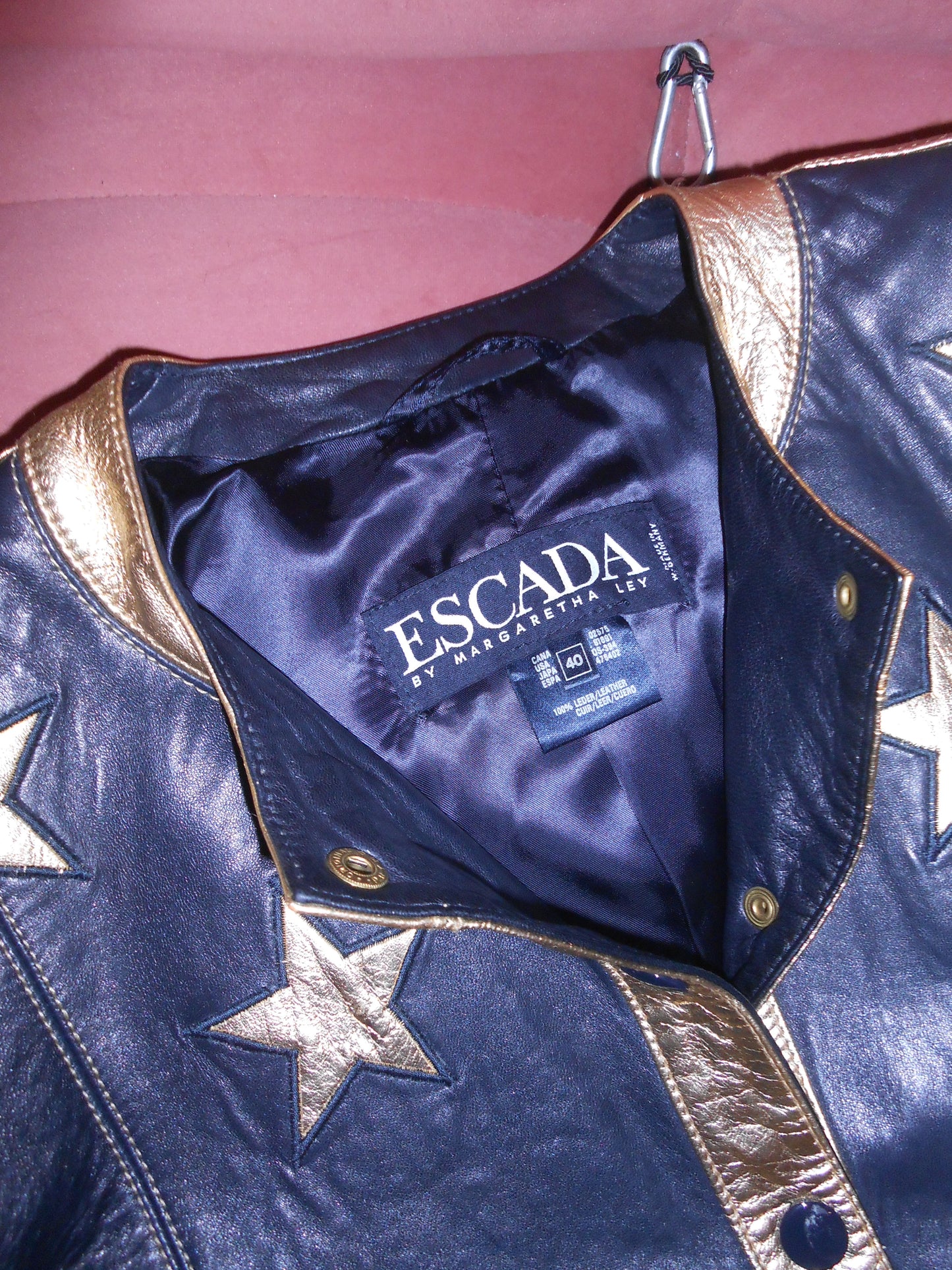 ESCADA	1980S LEATHER JACKET WITH STARS