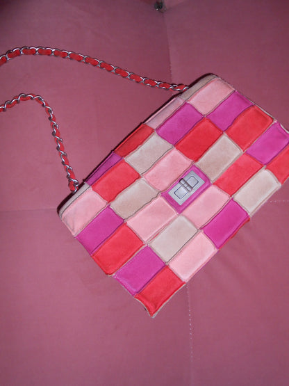 CHANEL SS 2000 SUEDE PATCHWORK FLAP BAG