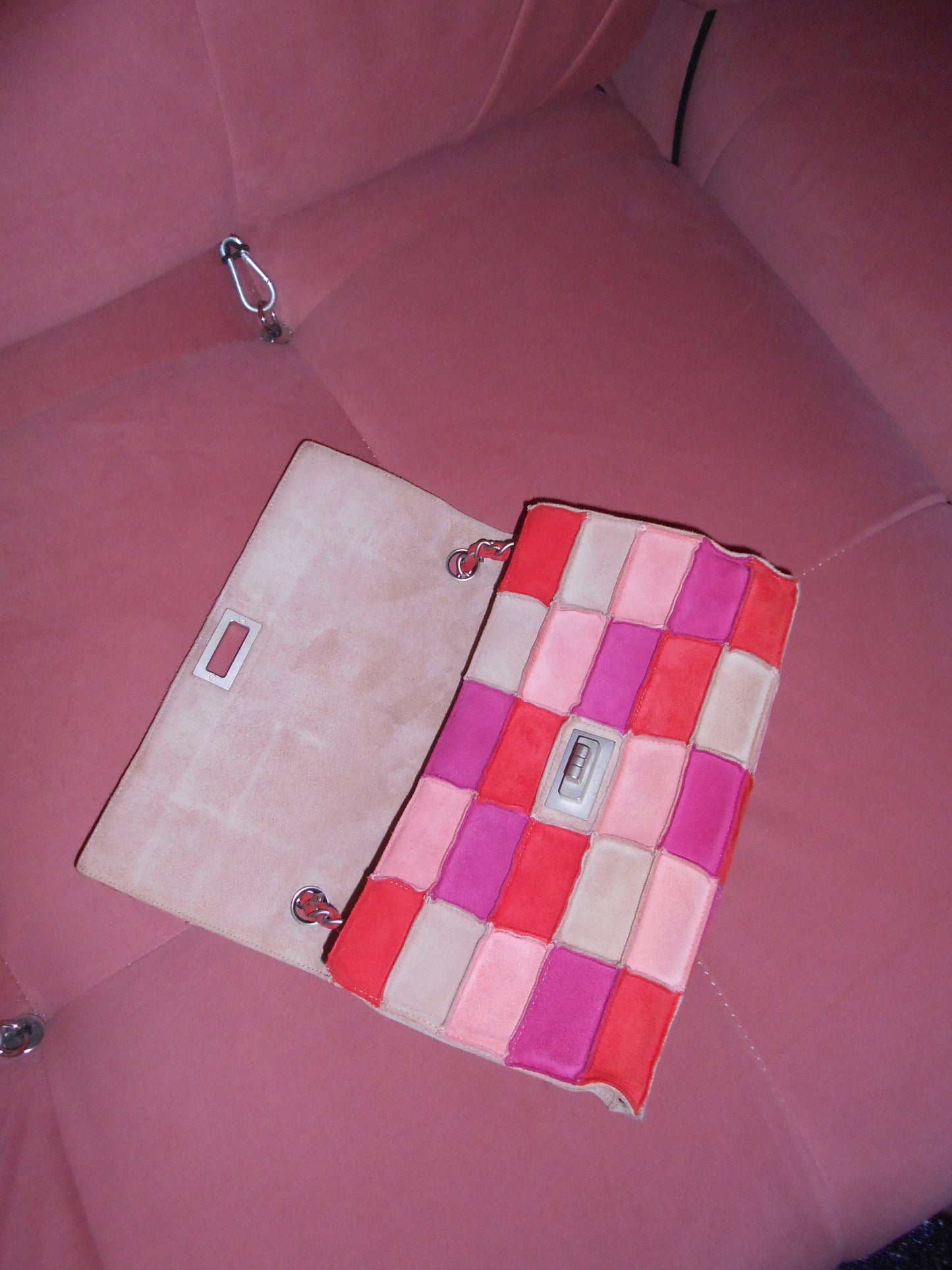 CHANEL SS 2000 SUEDE PATCHWORK FLAP BAG