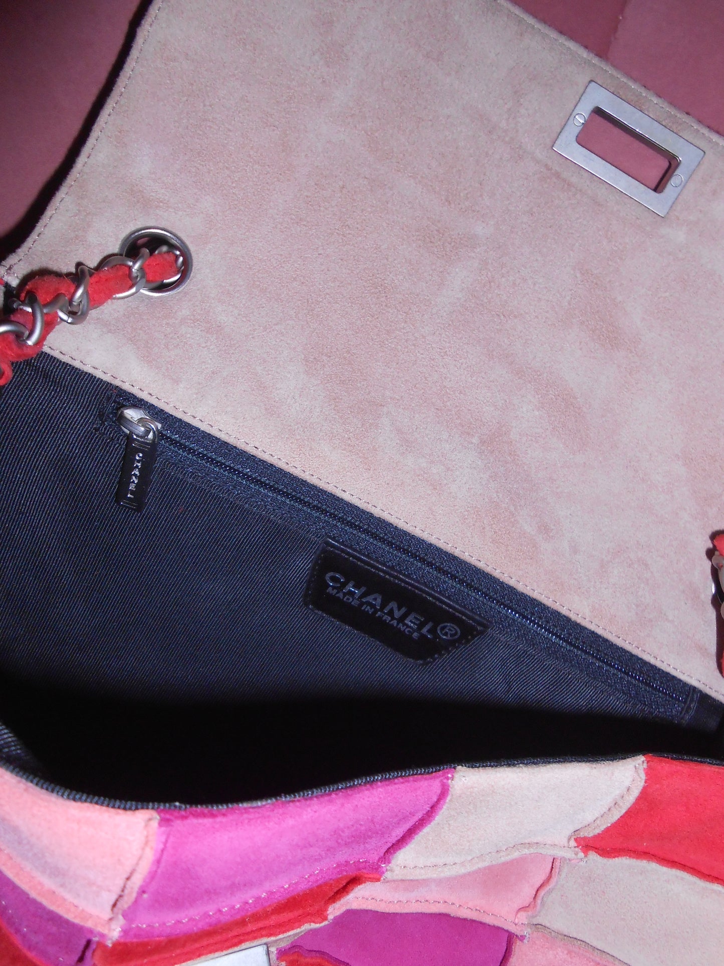CHANEL SS 2000 SUEDE PATCHWORK FLAP BAG