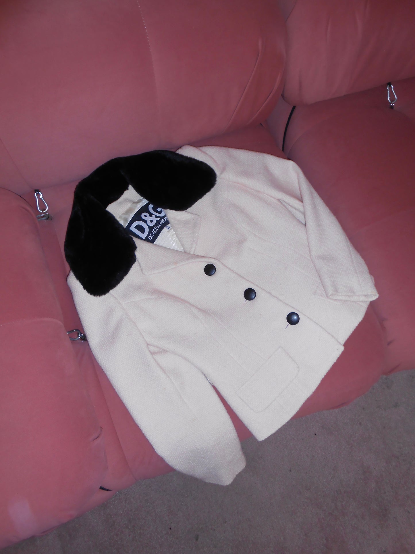 DOLCE & GABBANA 1990S WOOL JACKET WITH FUR COLLAR