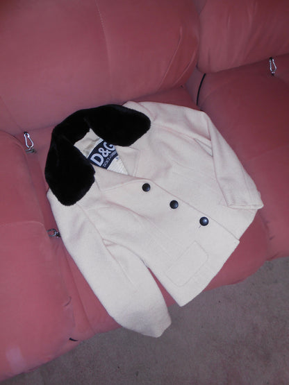 DOLCE & GABBANA 1990S WOOL JACKET WITH FUR COLLAR