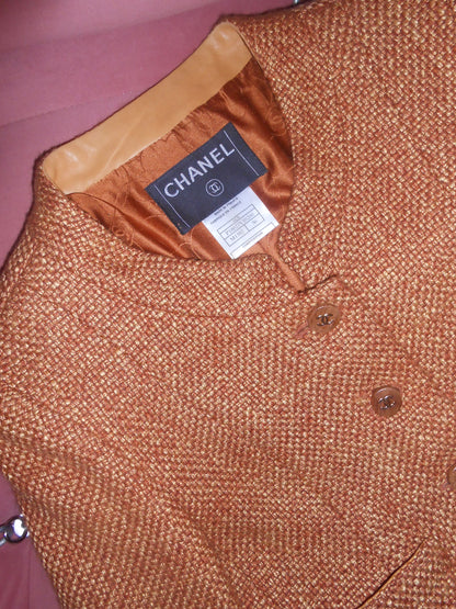 CHANEL BY KARL LAGERFELD FW 2001 WOOL TWEED SKIRT SUIT