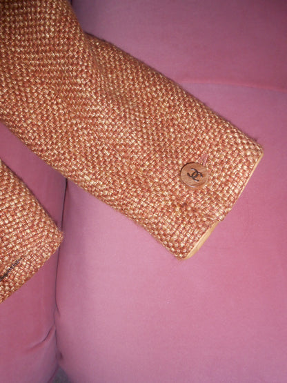 CHANEL BY KARL LAGERFELD FW 2001 WOOL TWEED SKIRT SUIT