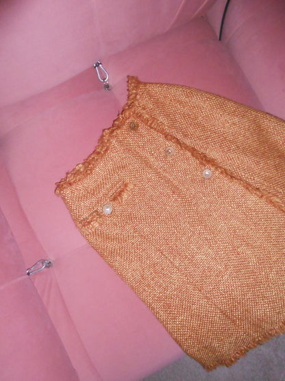 CHANEL BY KARL LAGERFELD FW 2001 WOOL TWEED SKIRT SUIT