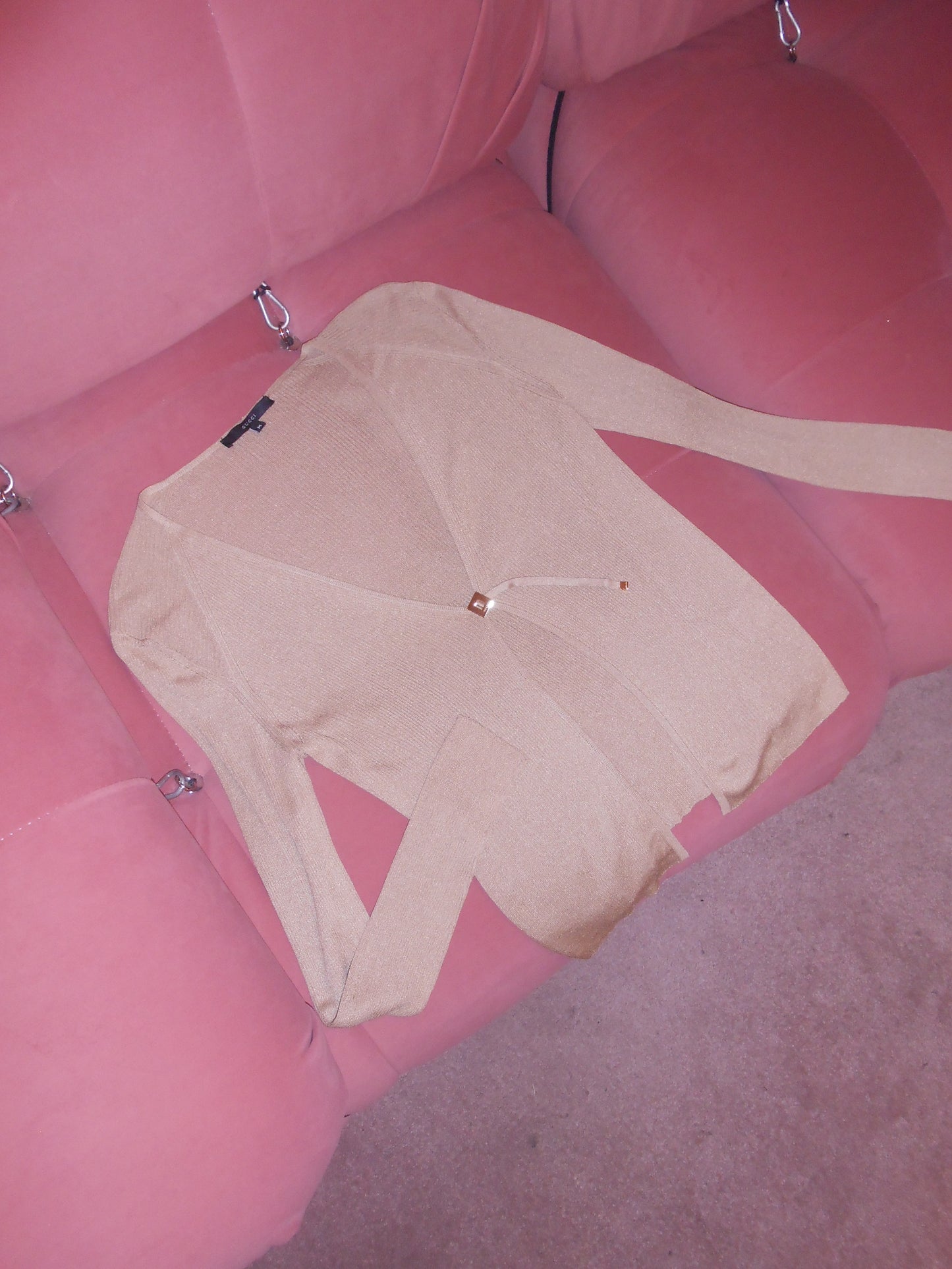 GUCCI BY TOM FORD	1990S GOLD RIBBED KNIT TOP