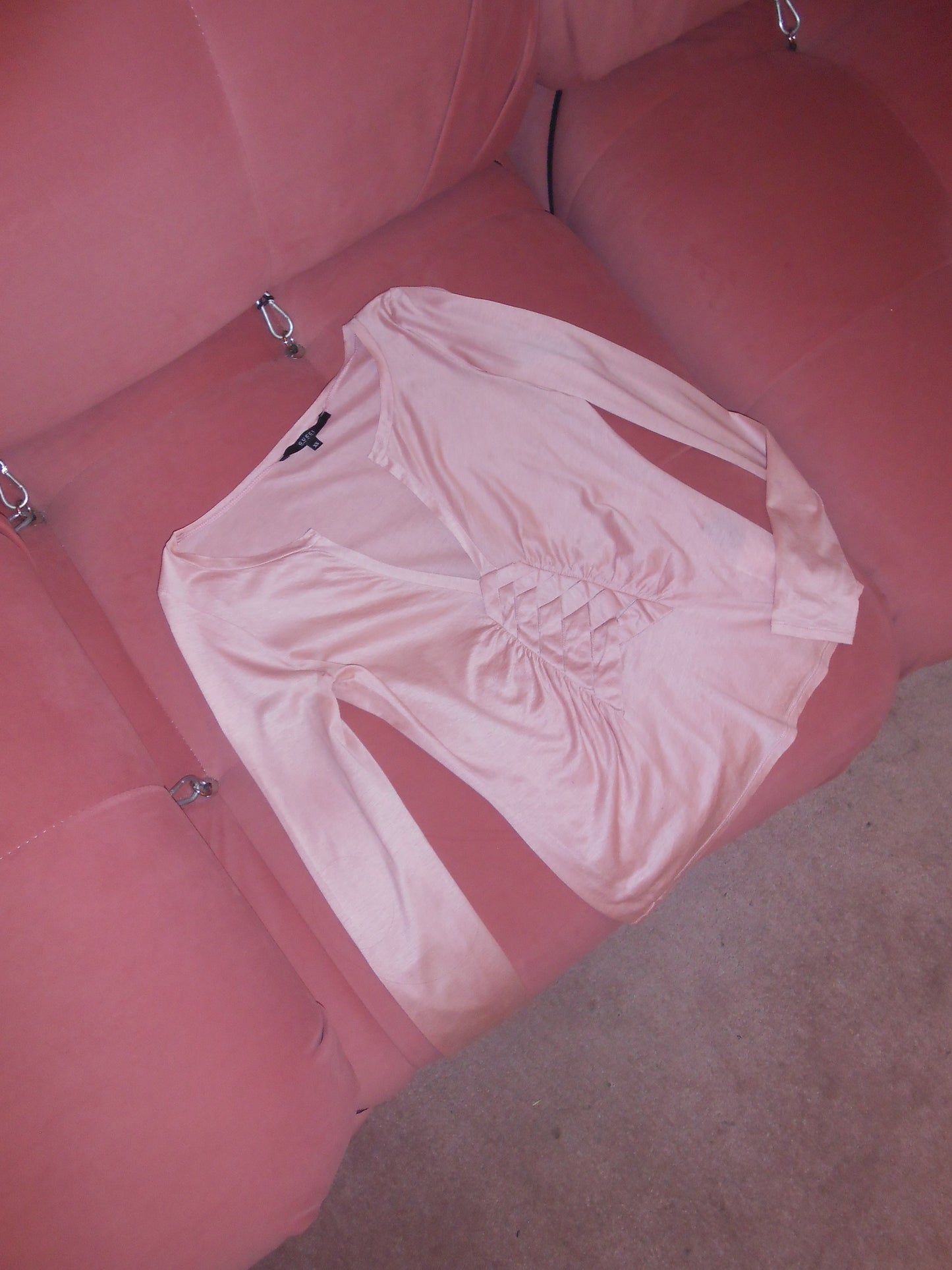 GUCCI BY TOM FORD EARLY 2000S PINK LONG SLEEVE TOP