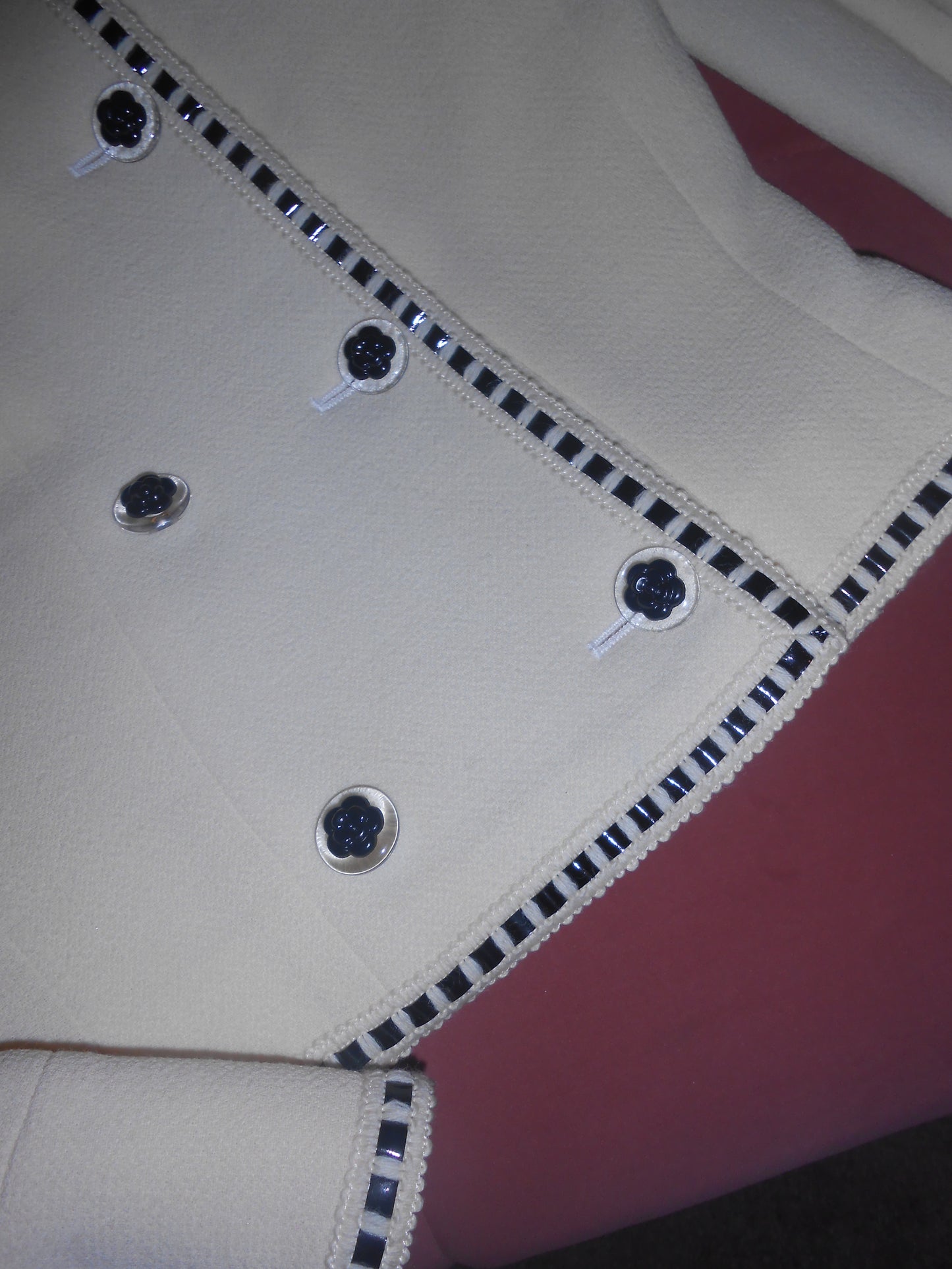 CHANEL BY KARL LAGERFELD SS 1992 WOOL JACKET WITH RIBBON TRIM