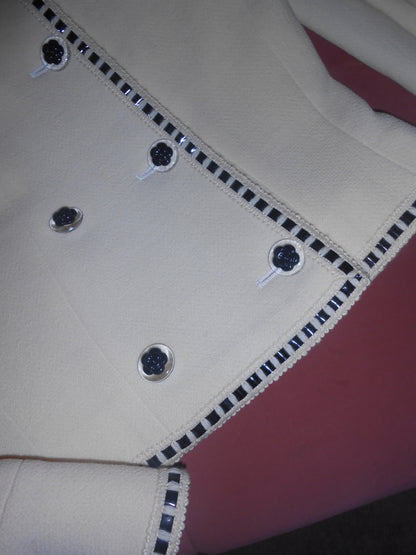 CHANEL BY KARL LAGERFELD SS 1992 WOOL JACKET WITH RIBBON TRIM