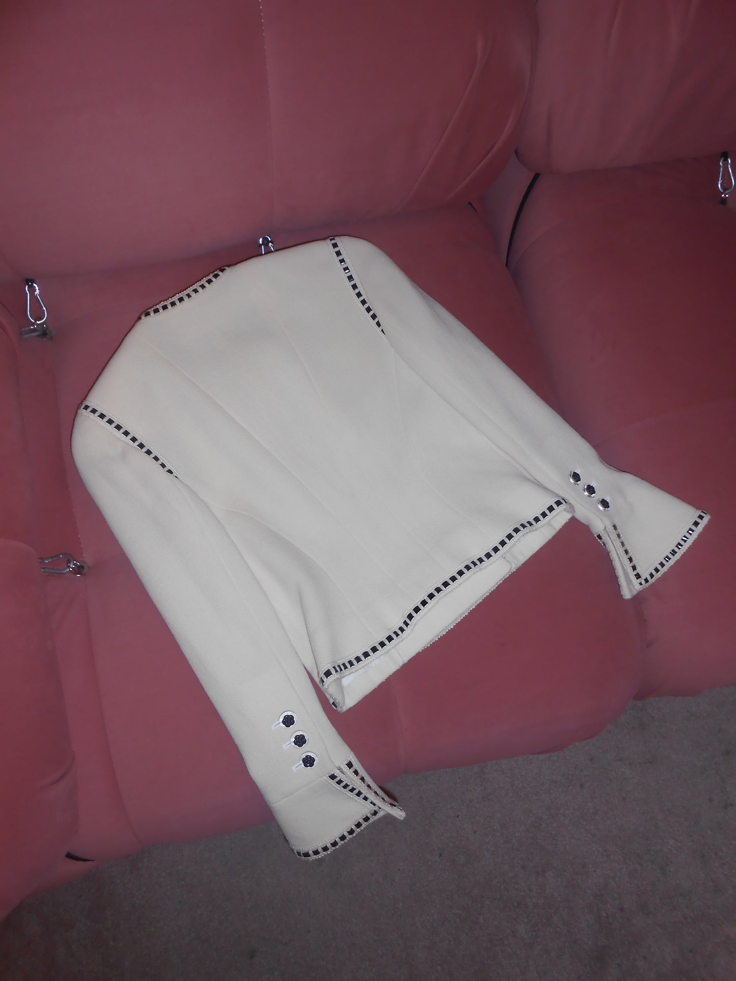 CHANEL BY KARL LAGERFELD SS 1992 WOOL JACKET WITH RIBBON TRIM