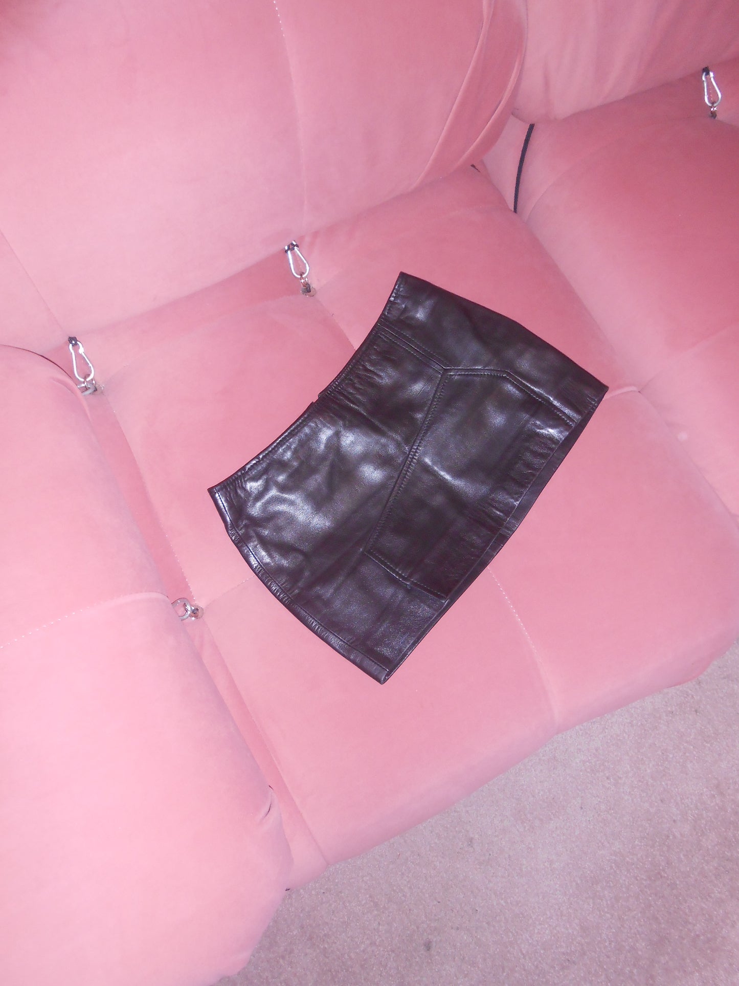 GUCCI BY TOM FORD	1990S LEATHER MICRO MINI SKIRT