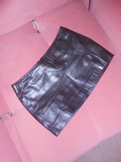 GUCCI BY TOM FORD	1990S LEATHER MICRO MINI SKIRT
