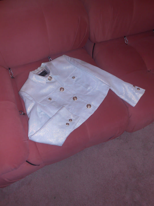 VERSUS JEANS COUTURE 1990S IRRIDESCENT CROPPED JACKET