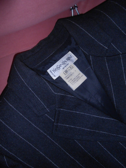YVES SAINT LAURENT VARIATION 1990S PINSTRIPE WOOL JACKET
