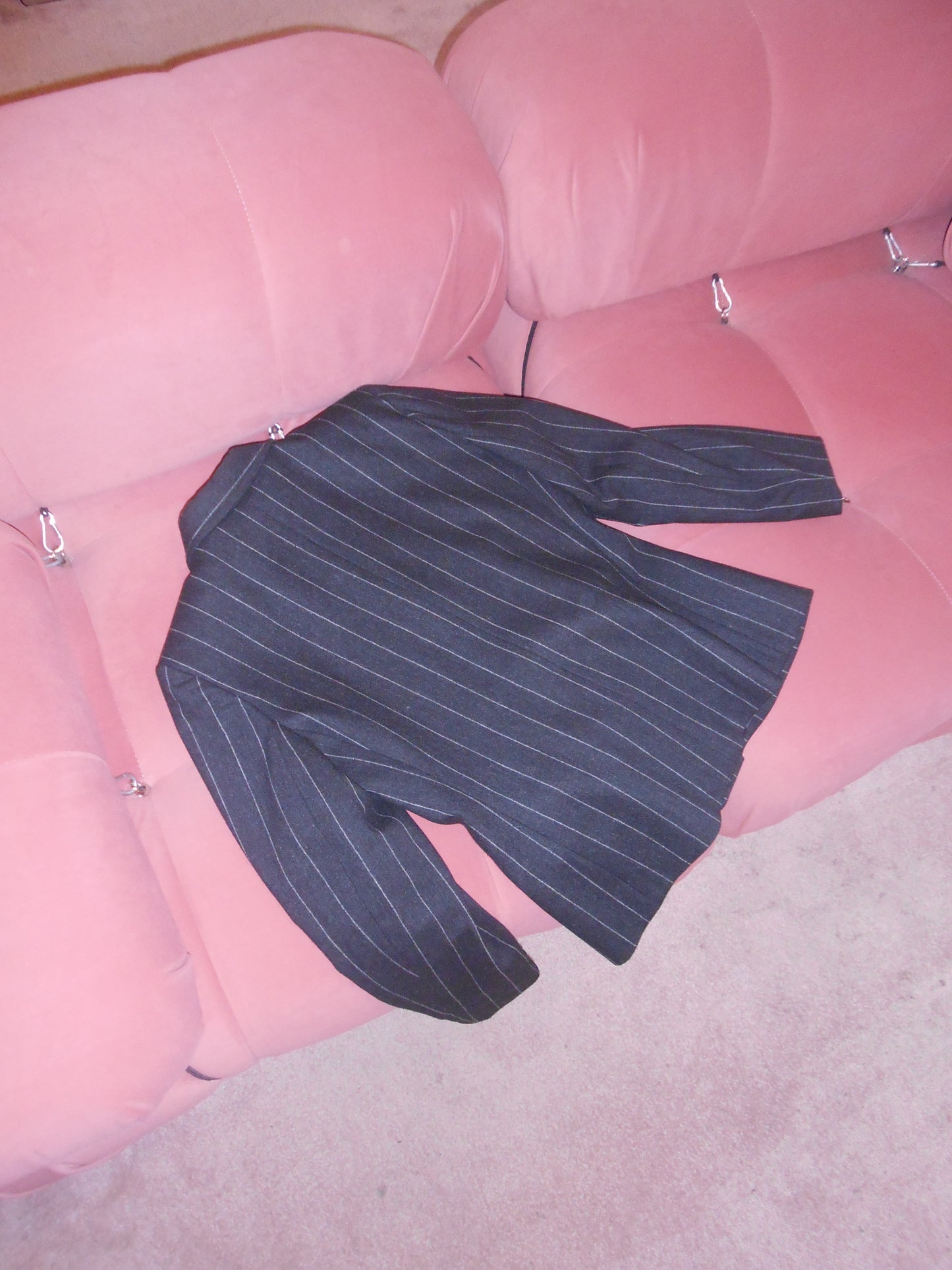 YVES SAINT LAURENT VARIATION 1990S PINSTRIPE WOOL JACKET