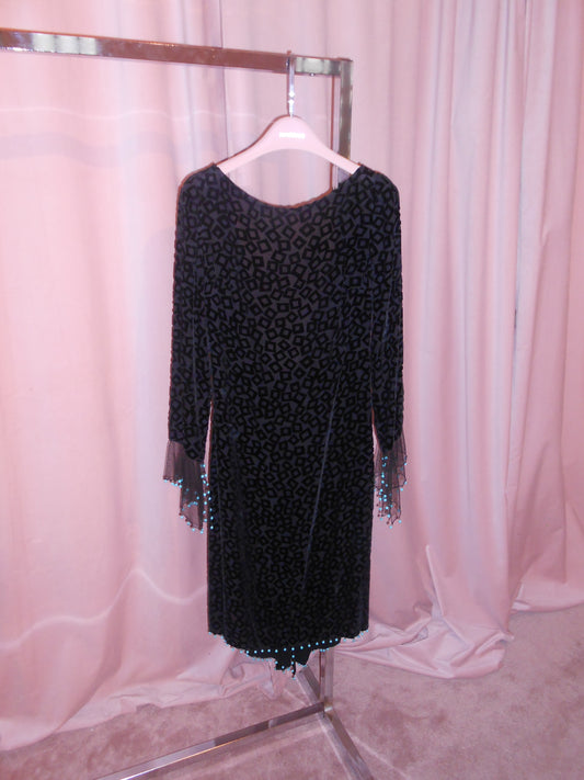 GIANNI VERSACE FW 1999 VELVET BURNOUT OPEN BACK DRESS