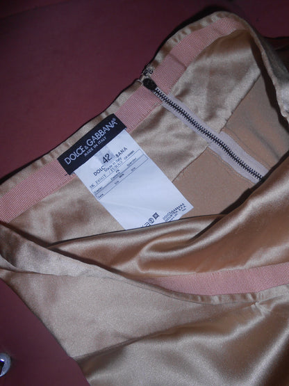 DOLCE & GABBANA 1990S SILK KNEE LENGTH SKIRT