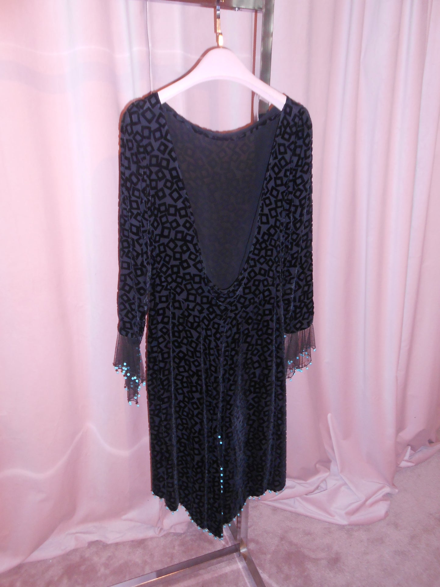 GIANNI VERSACE FW 1999 VELVET BURNOUT OPEN BACK DRESS