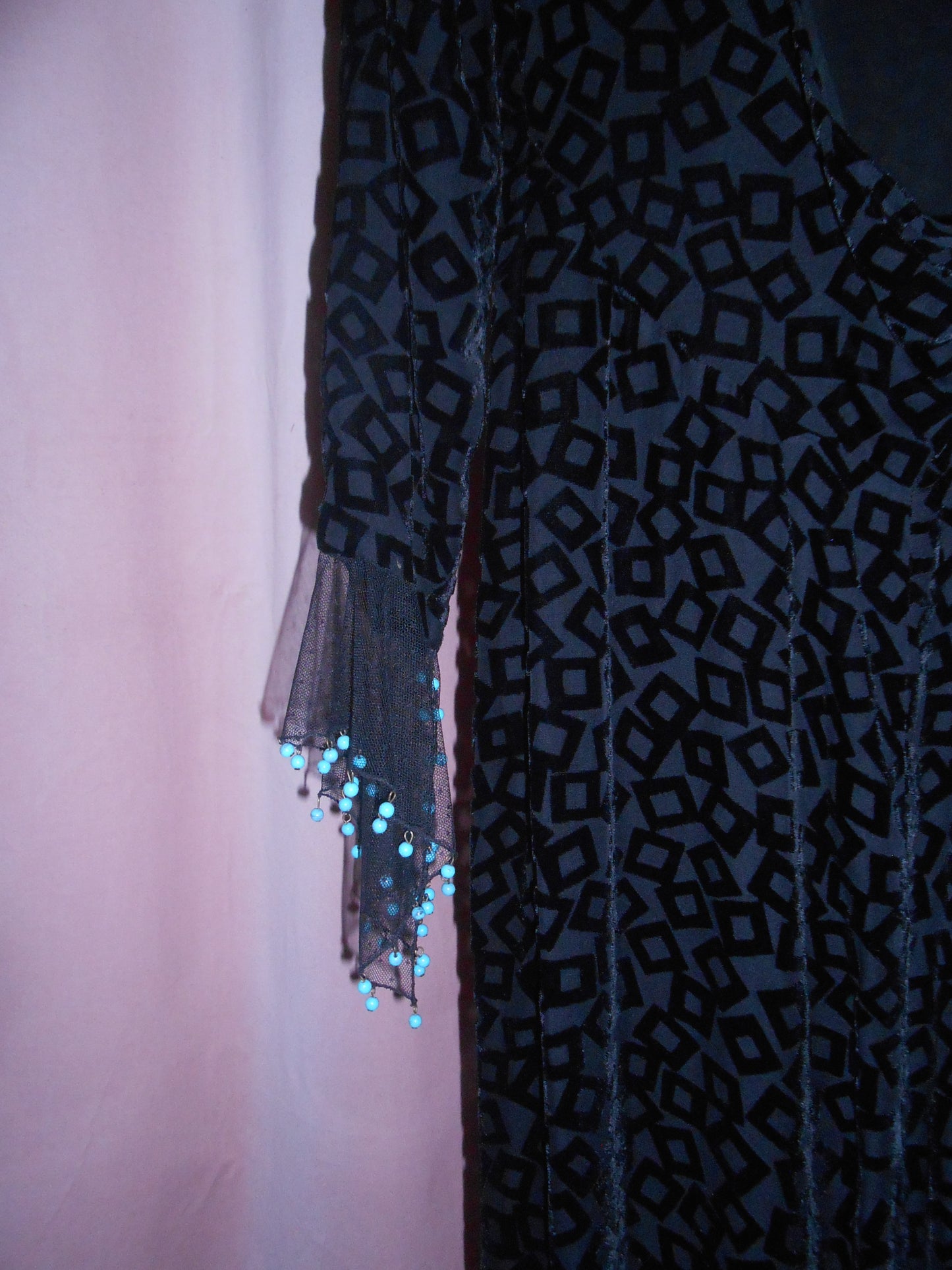 GIANNI VERSACE FW 1999 VELVET BURNOUT OPEN BACK DRESS