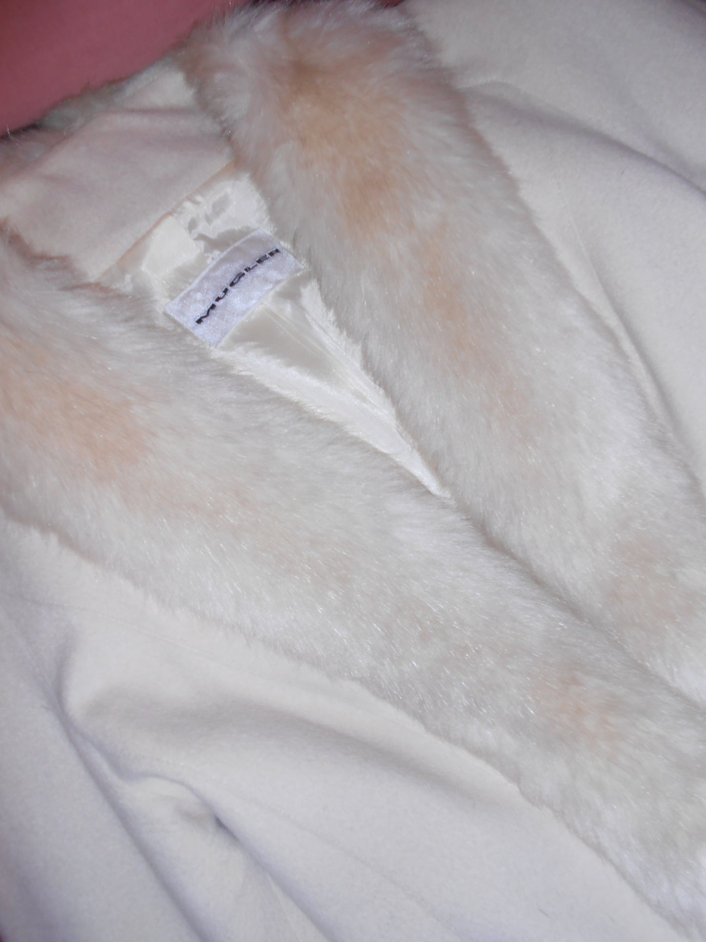 MUGLER	1990S WOOL JACKET WITH FAUX FUR COLLAR