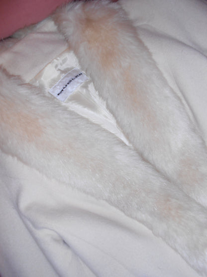 MUGLER	1990S WOOL JACKET WITH FAUX FUR COLLAR