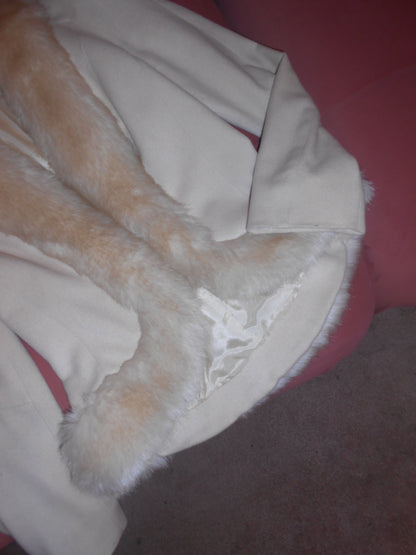 MUGLER	1990S WOOL JACKET WITH FAUX FUR COLLAR