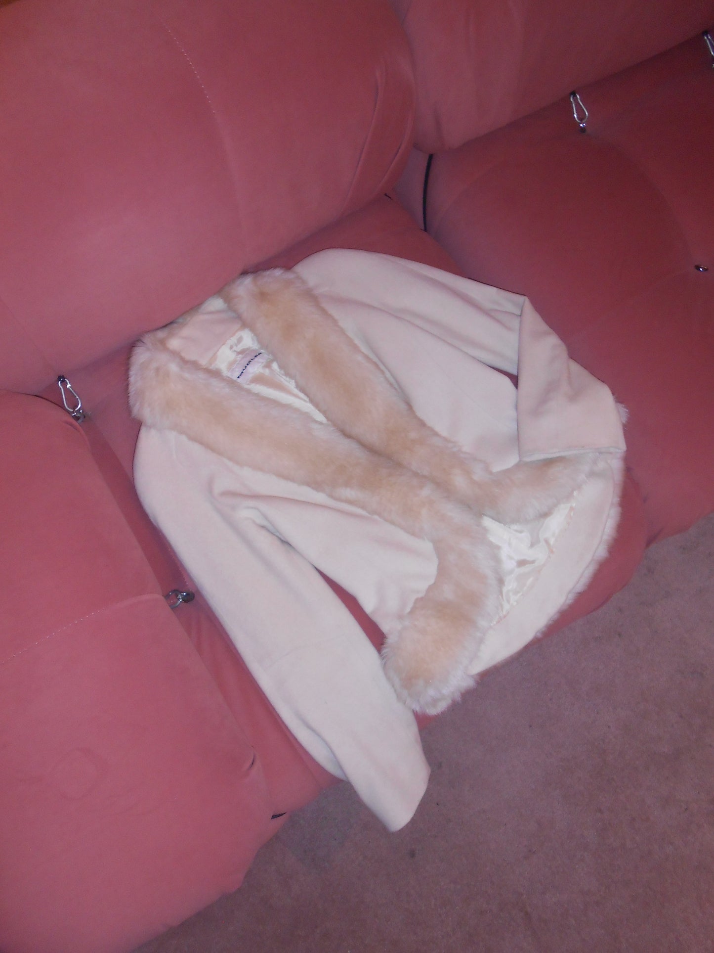 MUGLER	1990S WOOL JACKET WITH FAUX FUR COLLAR