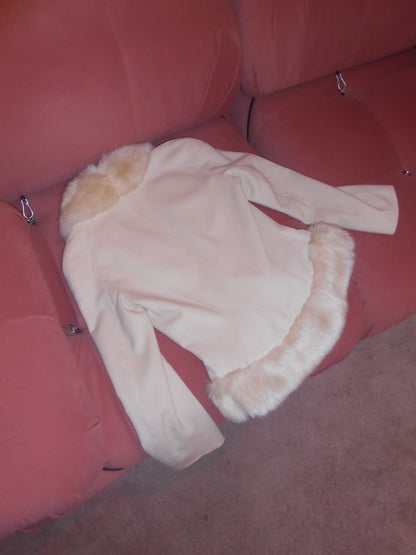 MUGLER	1990S WOOL JACKET WITH FAUX FUR COLLAR