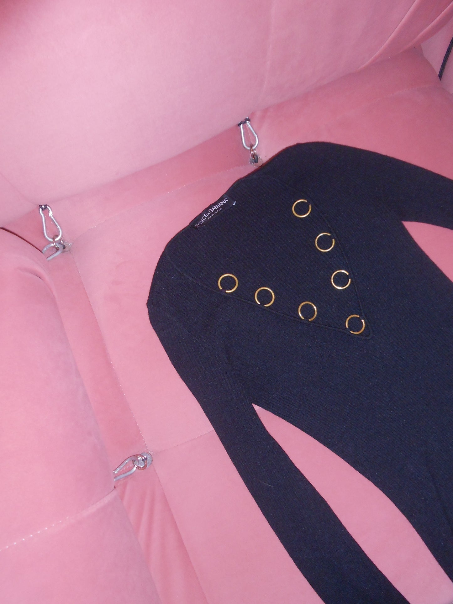 DOLCE & GABBANA 1990S RIBBED KNIT TOP WITH RINGS