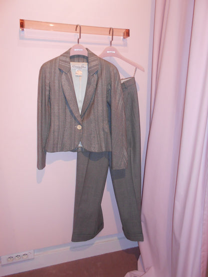 DIOR BY JOHN GALLIANO FW 1999 PRINCE OF WALES CHECK WOOL SUIT