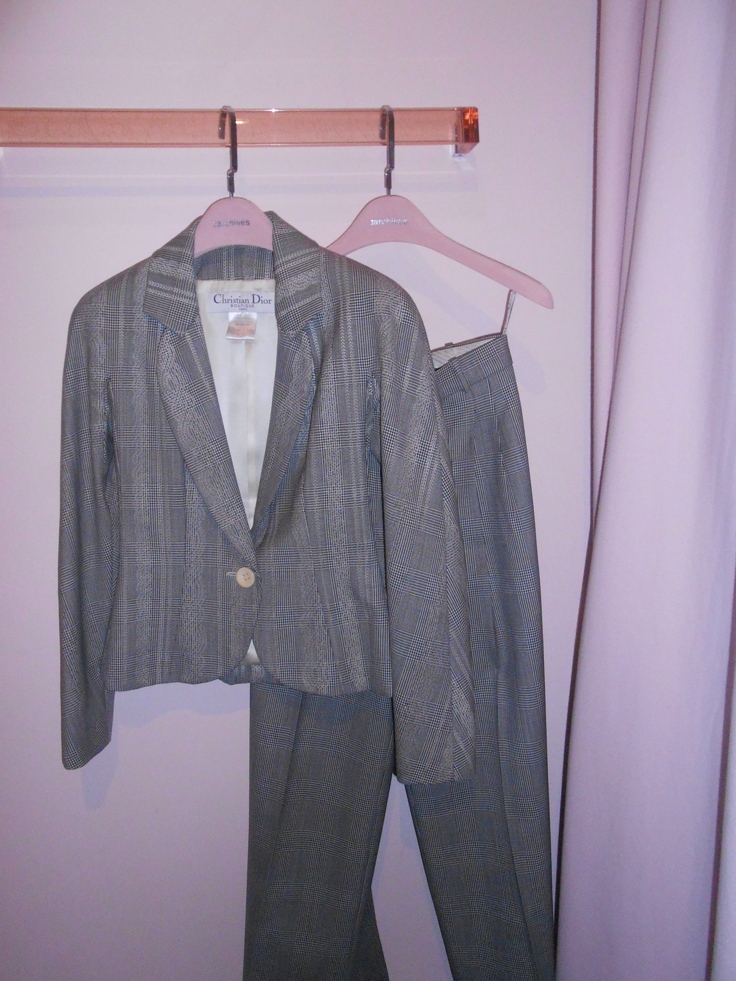 DIOR BY JOHN GALLIANO FW 1999 PRINCE OF WALES CHECK WOOL SUIT