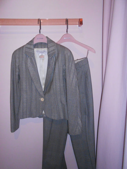 DIOR BY JOHN GALLIANO FW 1999 PRINCE OF WALES CHECK WOOL SUIT