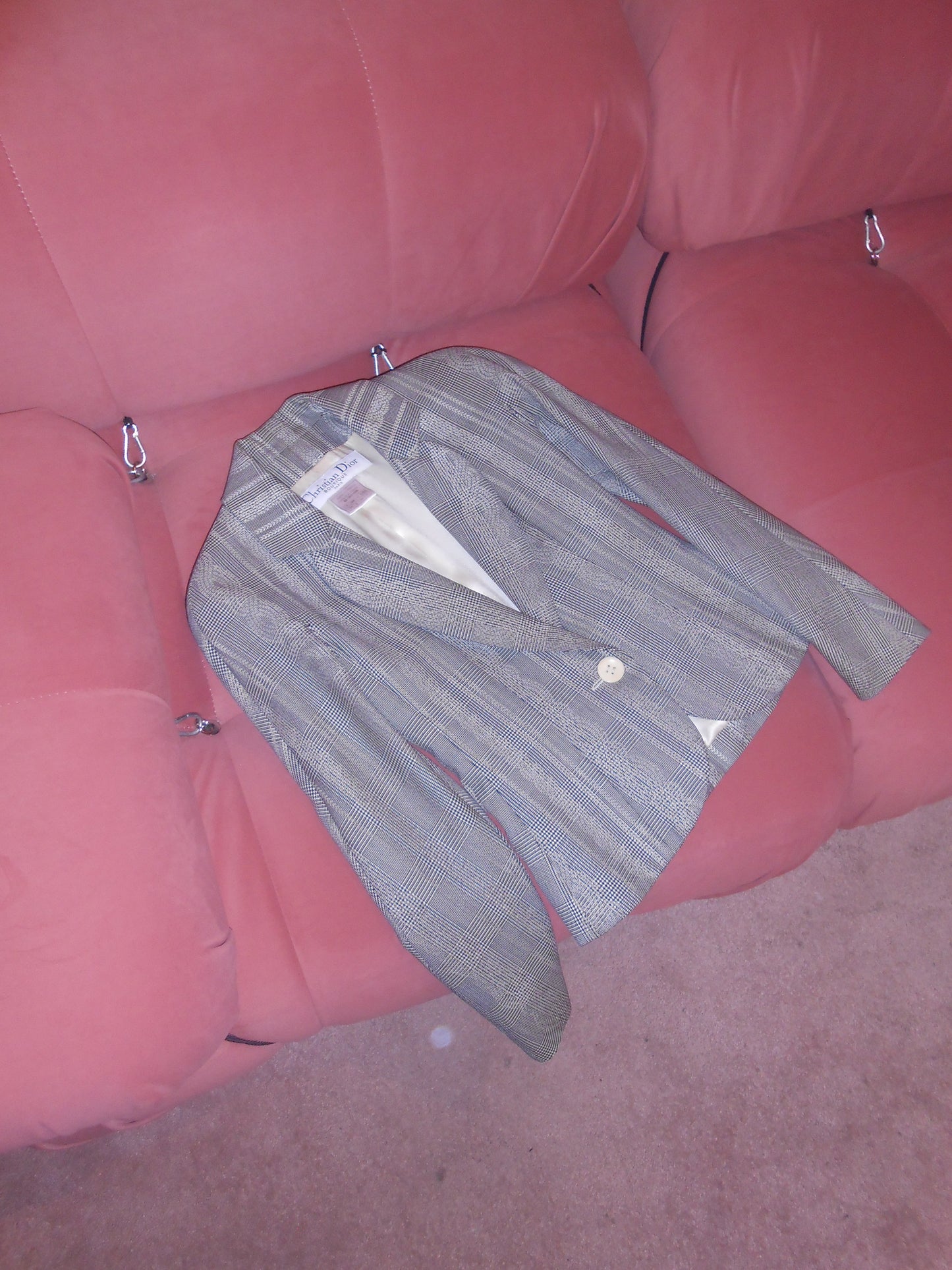 DIOR BY JOHN GALLIANO FW 1999 PRINCE OF WALES CHECK WOOL SUIT