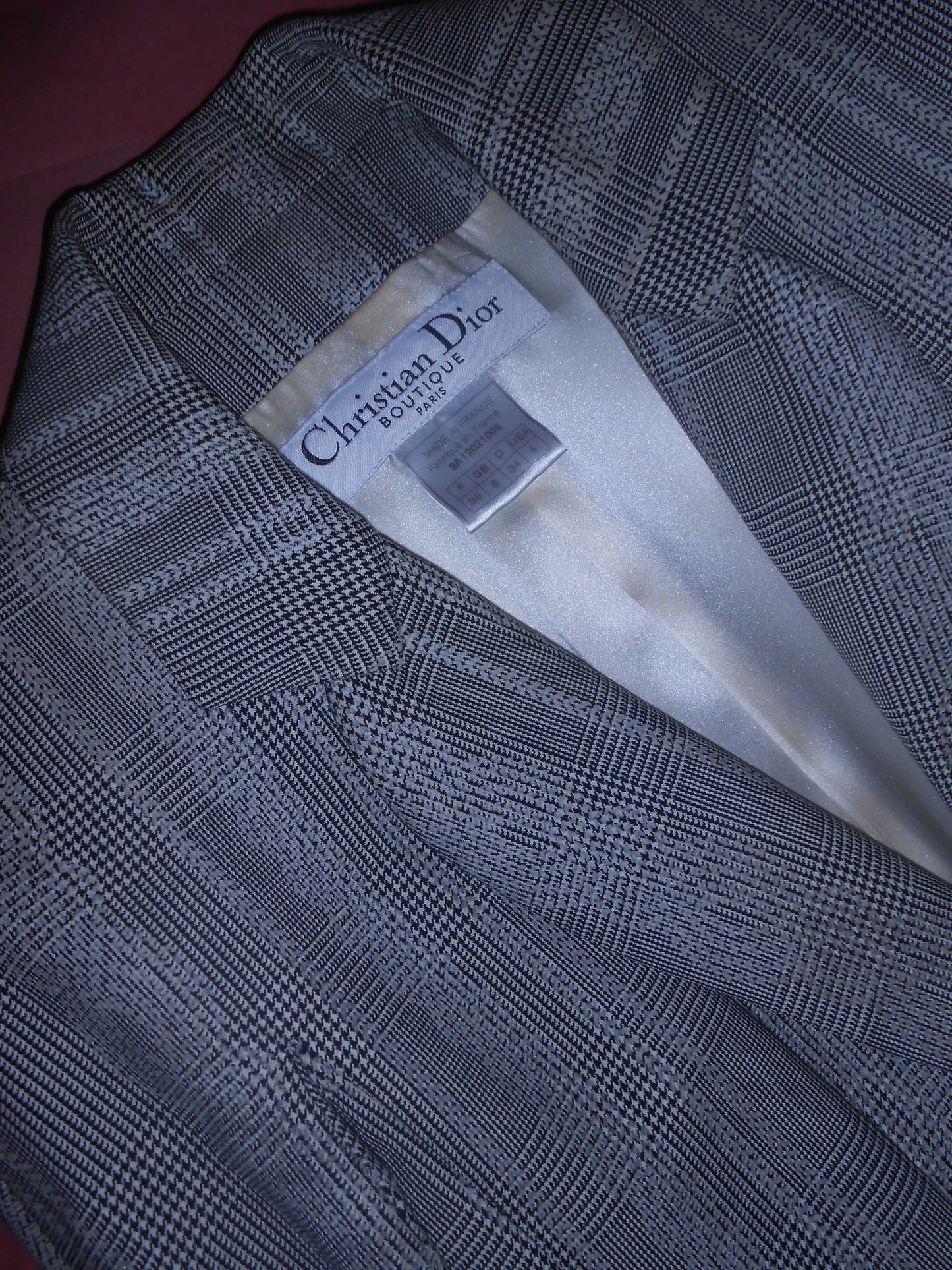 DIOR BY JOHN GALLIANO FW 1999 PRINCE OF WALES CHECK WOOL SUIT