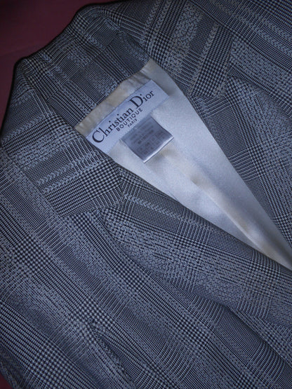 DIOR BY JOHN GALLIANO FW 1999 PRINCE OF WALES CHECK WOOL SUIT