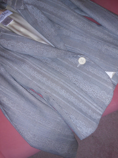 DIOR BY JOHN GALLIANO FW 1999 PRINCE OF WALES CHECK WOOL SUIT