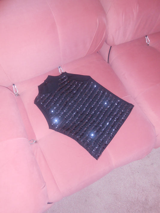 YVES SAINT LAURENT VARIATION 1990S KNIT TOP WITH SEQUINS