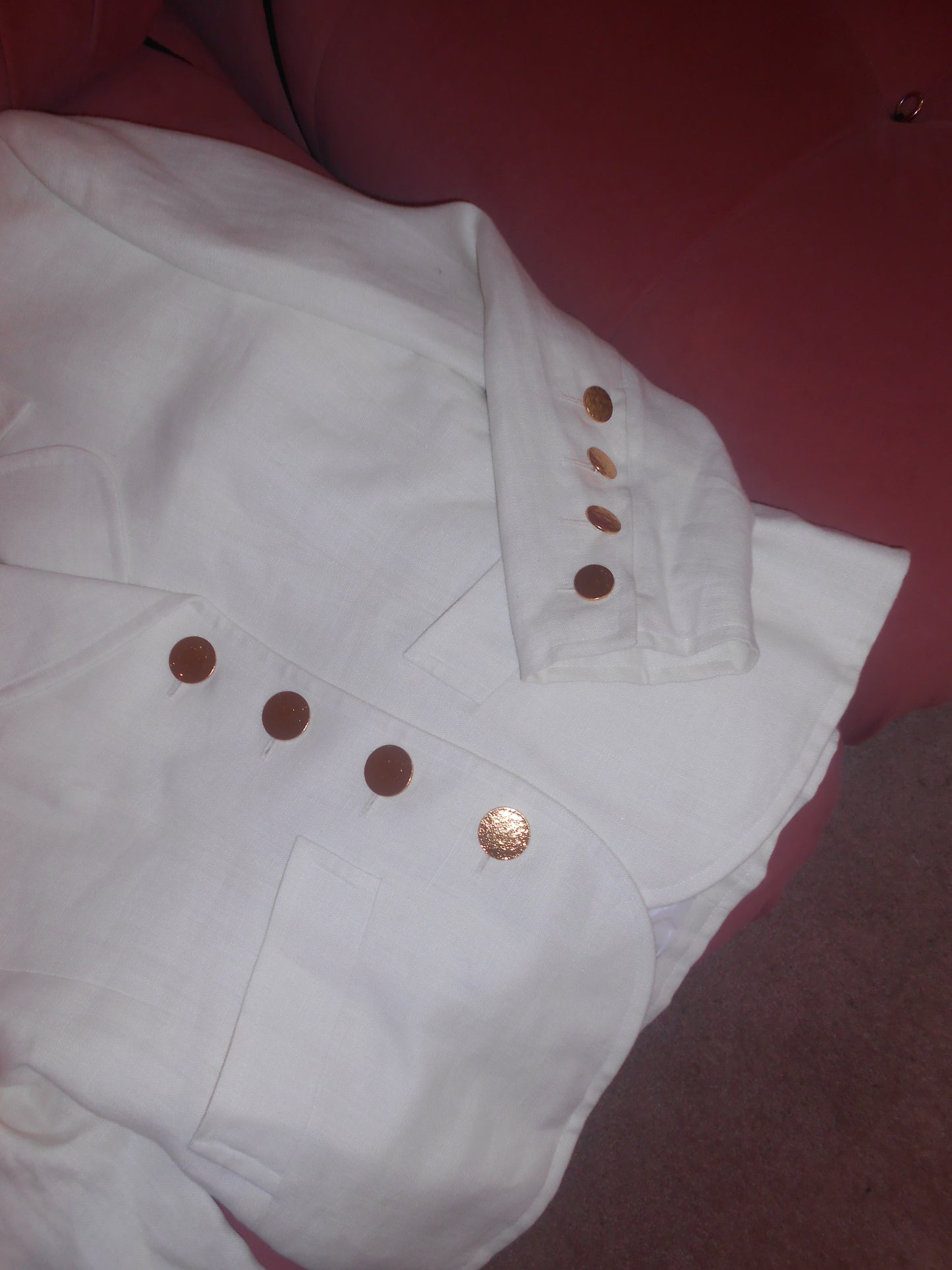 YVES SAINT LAURENT 1990S LINEN JACKET WITH GOLD BUTTONS