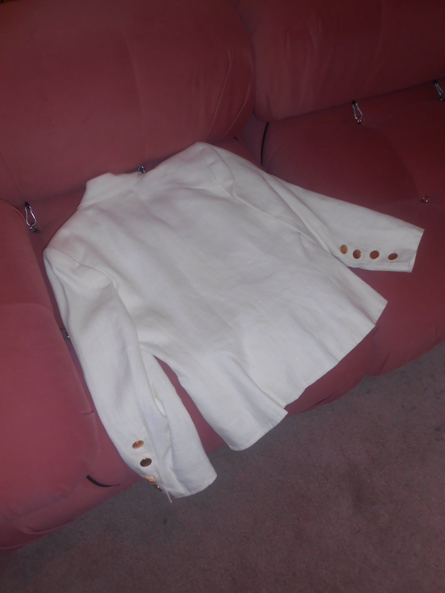 YVES SAINT LAURENT 1990S LINEN JACKET WITH GOLD BUTTONS