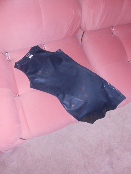 VERSACE JEANS COUTURE 1990S BLACK WET DRESS