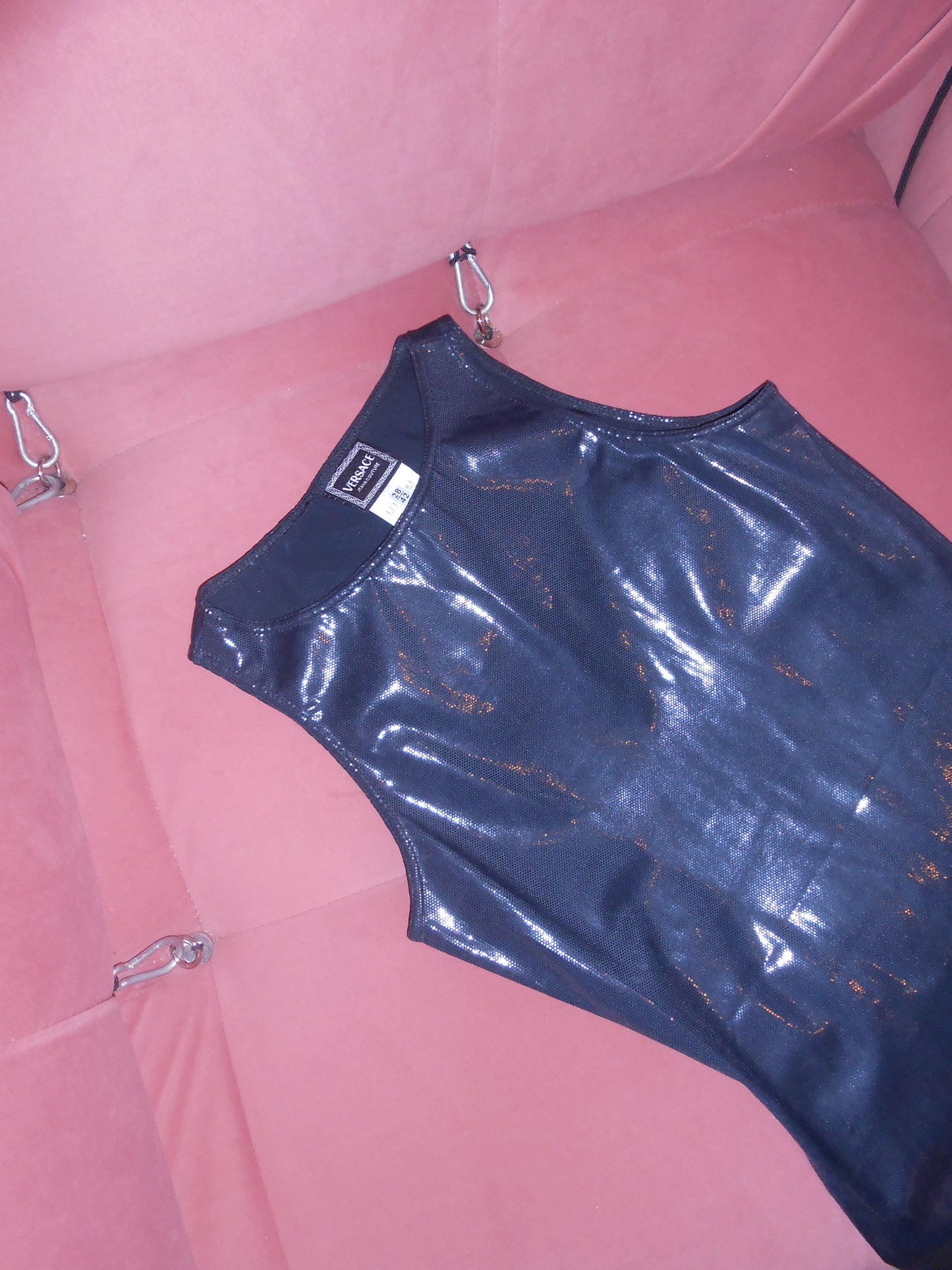 VERSACE JEANS COUTURE 1990S BLACK WET DRESS