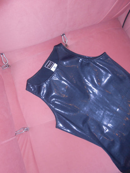 VERSACE JEANS COUTURE 1990S BLACK WET DRESS