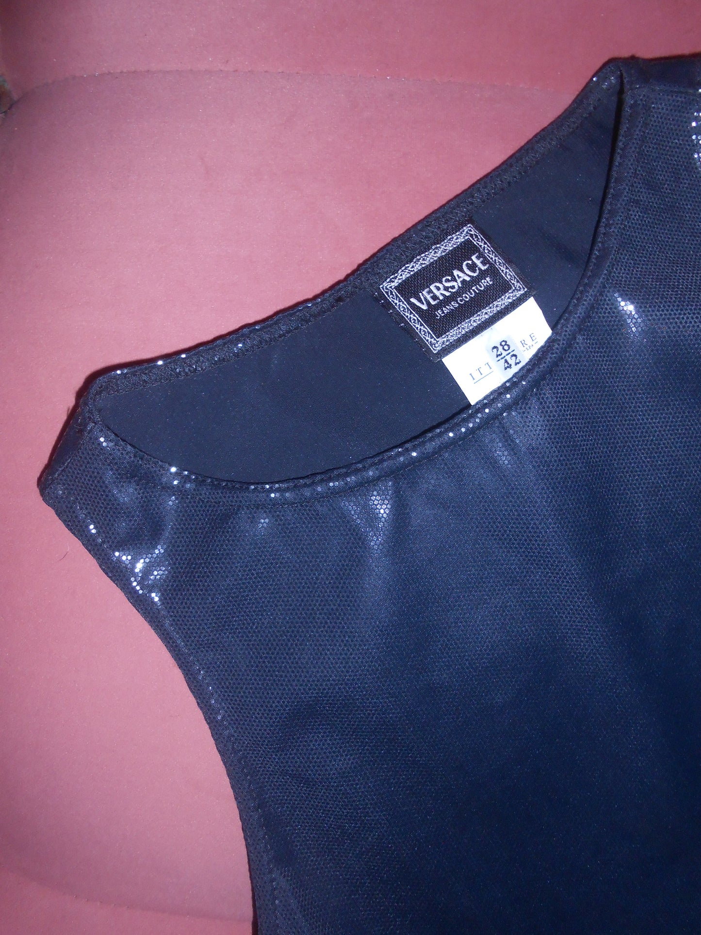 VERSACE JEANS COUTURE 1990S BLACK WET DRESS