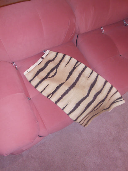 VALENTINO 1990S TIGER PRINT WOOL SKIRT
