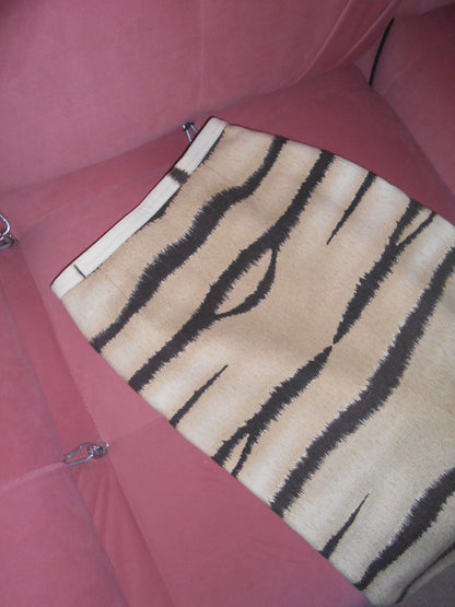 VALENTINO 1990S TIGER PRINT WOOL SKIRT