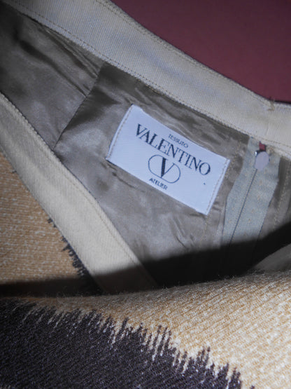 VALENTINO 1990S TIGER PRINT WOOL SKIRT