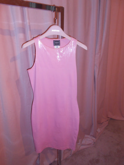 VERSACE JEANS COUTURE 1990S PINK WET DRESS