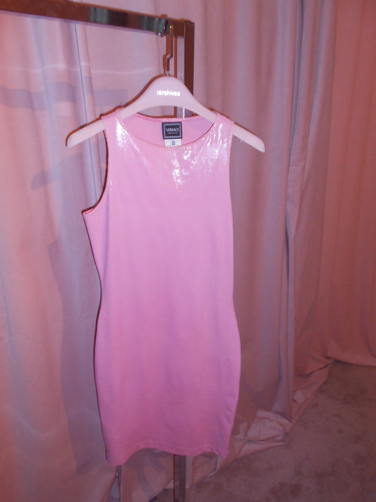 VERSACE JEANS COUTURE 1990S PINK WET DRESS