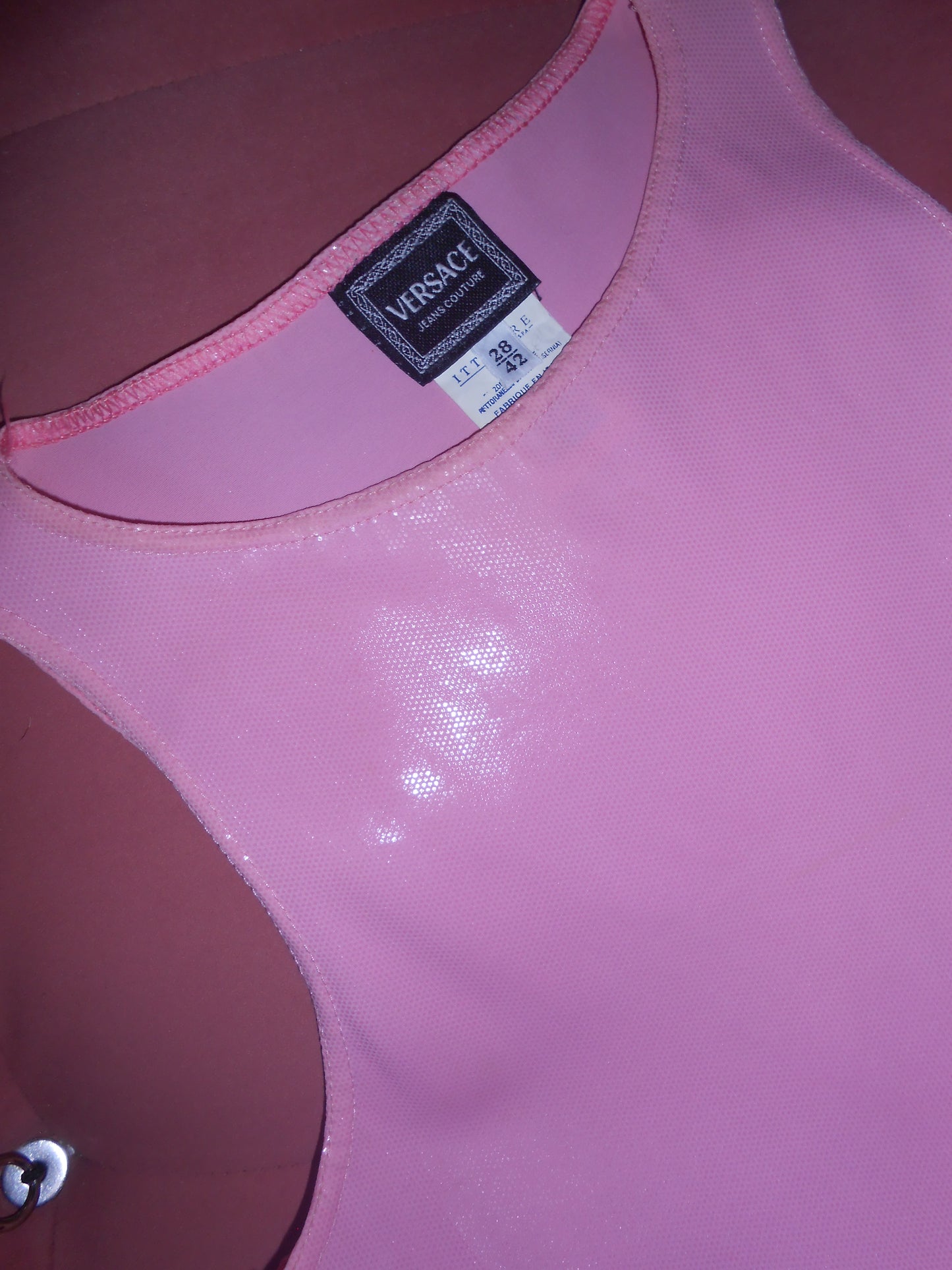 VERSACE JEANS COUTURE 1990S PINK WET DRESS